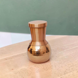 Recipiente de cobre hecho a mano para almacenamiento de alimentos con tapa, diseño tradicional chino, hermético, en forma de botella, para uso en la cocina - Product Image 2