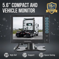 Monitor de Vehículo AHD HD de 5.6 Pulgadas con Pantalla IPS, Compacto, para Visión Trasera de Camiones, 12V-24V, para Autobuses, Montacargas, Monitoreo de Seguridad para Trabajo Pesado