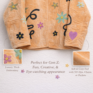 Veste en velours brodée à la main de luxe, style bohème, col montant, cadeau unique pour festival - Product Image 2