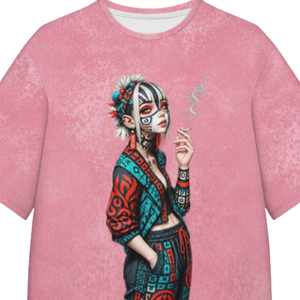 T-shirt graphique oversize délavé pour homme, col rond, manches courtes, imprimé personnage, style vintage streetwear, décontracté, vêtement de mode personnalisé - Product Image 3