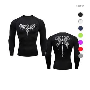 T-shirt à manches longues pour homme, compression, écologique, UPF50+, séchage rapide, respirant, imprimé ailes au dos, tissu extensible absorbant la transpiration - Product Image 6