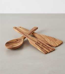 Ensemble de couverts de cuisine en bois à long manche plaqué or rose, design moderne, fourni par l'usine, cuillère de cuisine en bois naturel écologique - Product Image 5