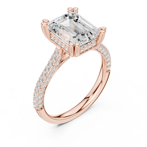 Anillo de Oro Sólido de 14K con Diamante Cultivado en Laboratorio de Corte Esmeralda de 4 CT, Color E, VS1, Diseño Único para Anillos de Compromiso, Boda y Aniversario - Product Image 6