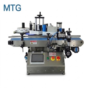 Machine d'étiquetage automatique de bouteilles en verre et en plastique, de table, double face, ronde, avec moteur PLC - Product Image 1
