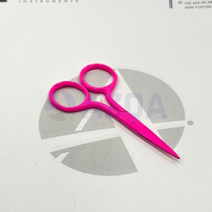 Tijeras de Bordado de Acero Inoxidable con Recubrimiento Rosa, Hojas Dentadas Afiladas y Estuche de Cuero PU para Manualidades de Costura - Product Image 4