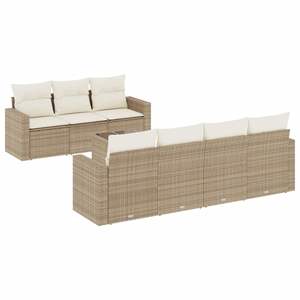Set Divano da Giardino Beige Crema Bianco - Product Image 2