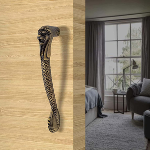 Manija Decorativa de Metal con Cabeza de León para Puerta, Estilo Vintage, Diseño Animal, Herraje para Puertas de Entrada de Madera - Product Image 4