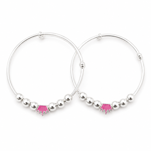 Bracelet jonc ouvert en argent sterling 925 avec breloque couronne rose perlée, poli miroir, bijoux fantaisie pour jeunes filles, idéal pour le quotidien, cadeau, fête - Product Image 5