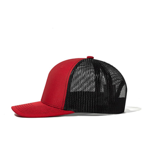Gorra Trucker Roja de Malla, 6 Paneles, Ajustada, Color Sólido, Estilo Casual, Transpirable, Primavera/Verano, Unisex, Adulto - Product Image 5