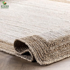 Tapis décoratifs tressés et cousus à la main en fibres de jute 100% naturelles, tapis sur mesure en provenance d'Inde - Product Image 4