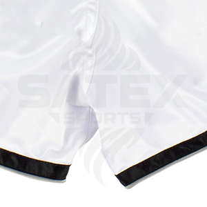 กางเกงมวยไทยผ้าซาตินแบบยูนิเซ็กซ์ สกรีนลายด้วยความร้อน ยืดหยุ่น ระบายอากาศ แห้งเร็ว พร้อมโลโก้สั่งทำและป้ายแบรนด์ส่วนตัว - Product Image 5