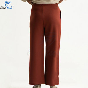 Pantalon de survêtement large pour femme, taille haute, 100 % coton molletonné, écologique, décontracté, style streetwear - Product Image 6