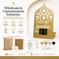Calendario de Cuenta Regresiva para Ramadán en Metal Dorado, Decoración Islámica de Mesa para Eid, Exhibición en el Hogar, Venta al Por Mayor, OEM