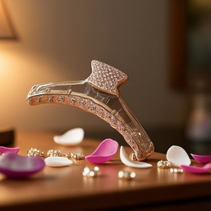 Fermaglio per capelli angolato da 12 cm con strass per donna, confezione da 12 pezzi - Product Image 3
