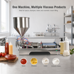 Machine de remplissage de pâtes électro-pneumatique <span class=keywords><strong>à</strong></span> double tête en acier inoxydable 304, 220V, 5-50ml, 2-50 BPM ±0.5%, pour sauces, miel, confiture, ketchup DG-50DS - Product Image 2