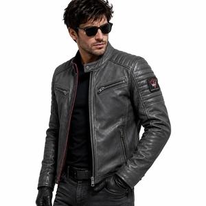 Men Leather Jacket Genuine Leather <b>Coat</b> Soft Comfortable Material Durable Outerwear Classic Fashion Design For Outdoor - Product Image 4