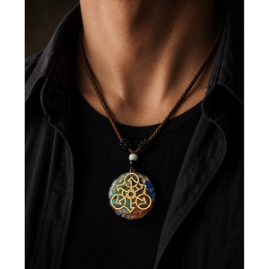 Collar de Cuarzo Cristal Natural para Hombre - Cadena Ajustable Chapada en Oro de 30 Pulgadas, Joyería para Boda - Product Image 1