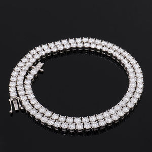 Luxury Iced Cuban Chain Moissanite White Gold Finish Hip Hop <b>Statement</b> <b>Necklace</b> for Men Women Premium IGI Certified Fashion - Product Image 3