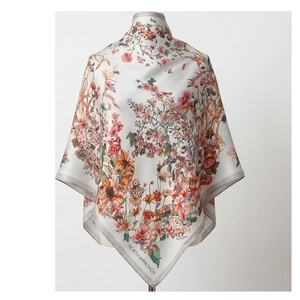 NORTH APPROACH Women's <b>Square</b> <b>Silk</b> <b>Scarf</b> Floral Print Elegant Multi-Functional Fashion Accessory All Seasons - Product Image 1