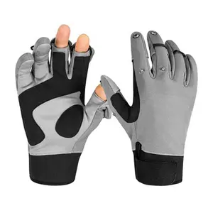 Gants de pêche en plein air antidérapants 3 doigts coupés gants de bateau/gants de Sports aquatiques personnalisés
