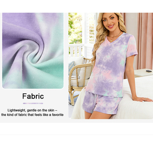 Women Trendy Biker Shorts and Loose T Shirt <b>Matching</b> Set Summer Casual Streetwear Outfit tie dye - Product Image 4