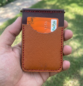 Clip para Billetes de Cuero 100% Puro, Color Marrón Claro, Minimalista, Delgado, Tarjetero para Hombre - Product Image 5
