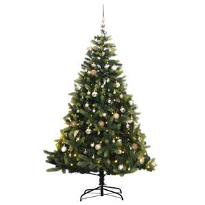 Sapin de Noël Artificiel Articulé avec 300 LED et Ensemble de Boules 82,7'' pour une Décoration Festive - Product Image 1