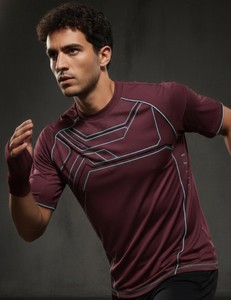 Camiseta de Fútbol para Hombre, de Alto Rendimiento, Poliéster/Algodón, Transpirable, de Secado Rápido, Cuello Alto, Color Sólido, para Entrenamiento y Partidos de Otoño - Product Image 1