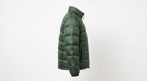Veste d'hiver pour homme en duvet vert, col montant, fermeture éclair, coupe-vent, décontractée, coupe régulière, couleur unie - Product Image 4