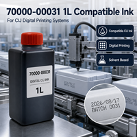Encre alternative 1L pour imprimantes numériques à jet d'encre continu (CIJ) - Fourniture d'usine - Encre de marquage - Référence 70000-00031