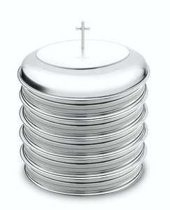 DURABLE DELUXE Stainless Steel HOLY COMMUNION Five TRAY SET 200 Plastic Cups <b>MIRROR</b> POLISH FINISH STABLE BOTTOM RING CHURCH - Product Image 1