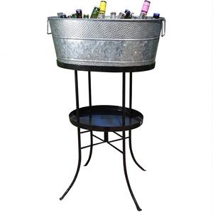 Bañeras para Vino de Acero Galvanizado de Diseño Vintage, Bañera para Vino de Metal Galvanizado de la Mejor Calidad con Soporte de 4 Ruedas para Interiores y Exteriores - Product Image 2