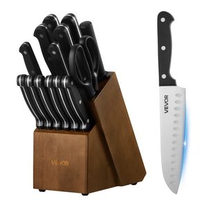 Juego de Cuchillos de Cocina de Acero Inoxidable con Alto Contenido de Carbono Alemán de 15 Piezas, Mango Ergonómico de ABS, Varilla de Afilado, Cubertería de Cocina para Cocineros Caseros - Product Image 1