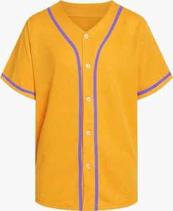 Maillot de baseball unisexe blanc à rayures marine, manches courtes, boutonnage frontal, coupe classique, respirant, séchage rapide, écologique - Product Image 6