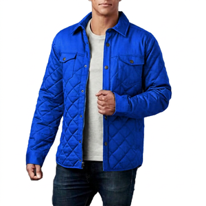 Veste matelassée verte pour homme, coupe-vent, style vêtements de travail, col rabattu, coupe classique, couleur unie, manches longues - Product Image 4