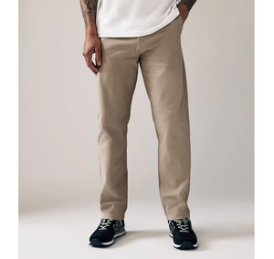 Chinos pour hommes en coton biologique et élasthanne, coupe droite, braguette zippée, taille mi-haute, anti-boulochage, infroissable, classique, vente en gros usine - Product Image 1