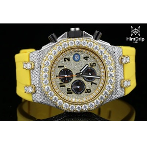 Montre de luxe vintage hip-hop en moissanite de qualité export, style bling-bling, pour homme, disponible au meilleur prix - Product Image 1