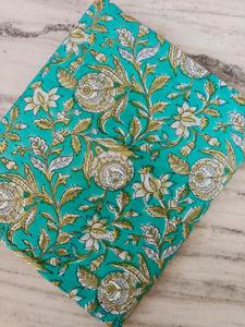Tela india estampada a mano, hermosa tela decorativa hecha a mano con estampado floral, tela de algodón para confección de vestidos, textiles para el hogar, estampado personalizado - Product Image 6