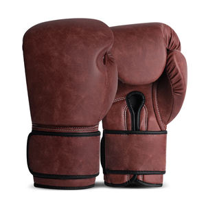 Guantes de Boxeo de Piel Sintética para Entrenamiento de Muay Thai, Guantes de Boxeo Personalizados de PU con Correa de Velcro - Product Image 1