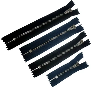Fermeture éclair en métal en acier inoxydable écologique avec logo personnalisé 3 #   4 #   pour Jeans JackeT - Product Image 2