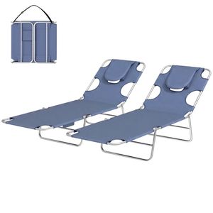 Two-Piece Gray Outdoor Lounge Chair Set Sunbathing Armchair with Comfortable Design - Product Image 5
