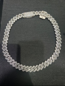 Top Selling Luxury Moissanite Diamond Cuban Chain <b>Necklace</b> for Rapper Streetwear Party Wedding Jewelry Available at Best Price - Product Image 4
