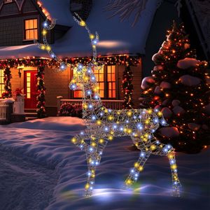 Renna di Natale Pre-Illuminata di 1,4 Metri con 170 Luci LED Fredde e Calde per Decorazioni Festive - Product Image 2