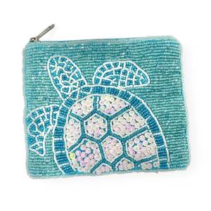 Embroidery Glass <b>Seed</b> Beach Turtle Beaded Coin Purse Wallet Travel Use Daily Use Pouch Gifting Party Chic Fashion Accessory - Product Image 1