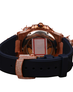 unique Rose Gold Diamond Watch on <b>Face</b> Quartz Watches Roman Black Dial for Export Sale Hip Hop Diamond Watch - Product Image 4