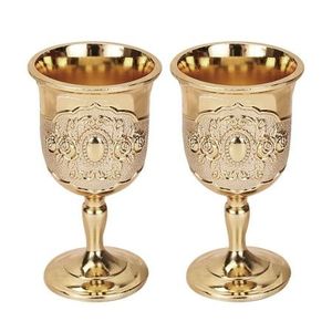 Cáliz de Latón Antiguo, Hecho a Mano, Copa para Beber, Vajilla Vintage Ornamentada, Decoración Medieval, Presentación Elegante y Clásica - Product Image 1