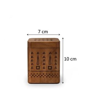Urne rectangulaire en bois de santal pour bougies chauffe-plat, brûleur d'encens religieux gravé, coffret souvenir écologique, service personnalisé - Product Image 1