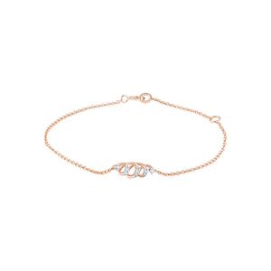 Rose Gold Lab Grown Diamond Curved Wave Link Chain Bracelet - Product Image 1