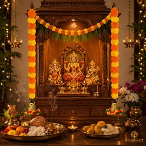 Guirnalda de Flores Artificiales de Plástico Ecológico para Decoración de Bodas Indias Tradicionales, Campanas, Guirnaldas de Flores para el Festival Diwali, Decoración del Hogar - Product Image 3