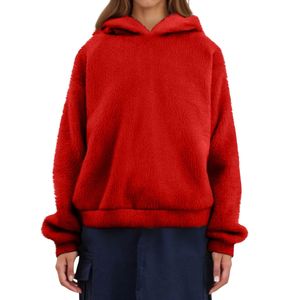 2026 Sweat à capuche pour femme en polaire Teddy, couleur unie, imprimé personnalisé, coupe oversize, avec oreilles d'ours mignonnes - Product Image 5